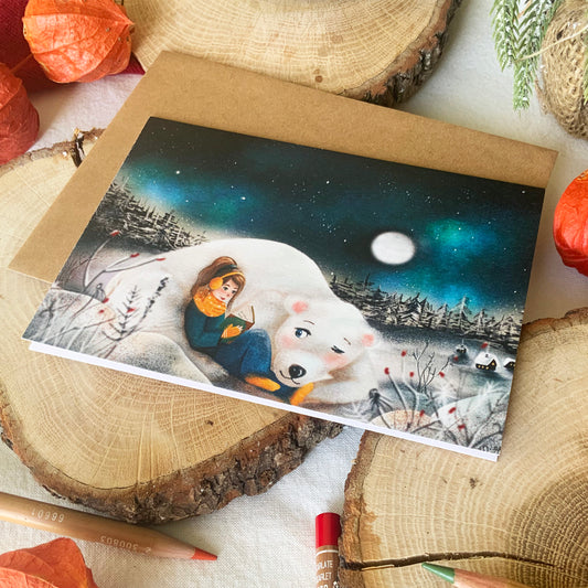 Carte de Noël - Ours Cosy