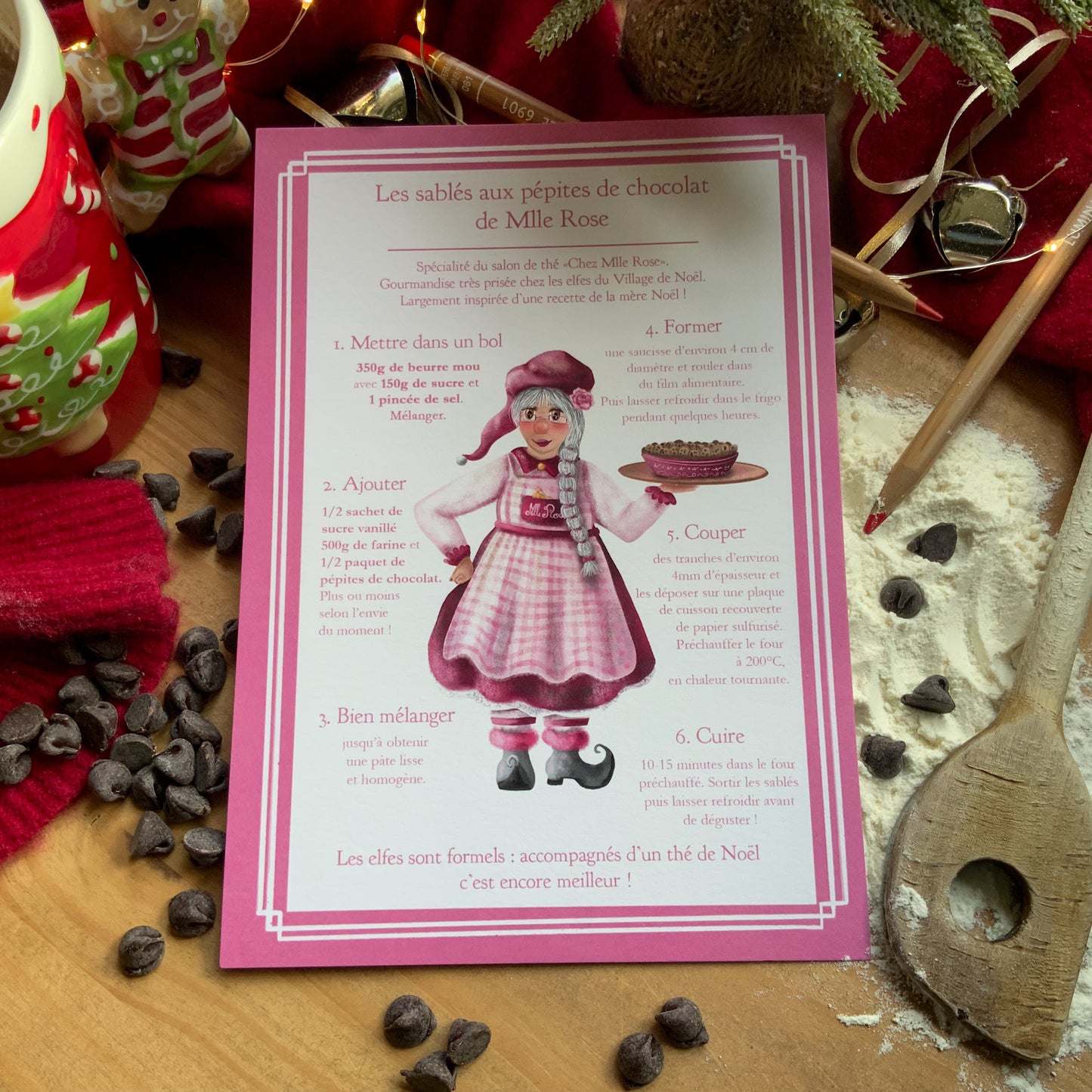 Carte recette - Sablés de Mlle Rose