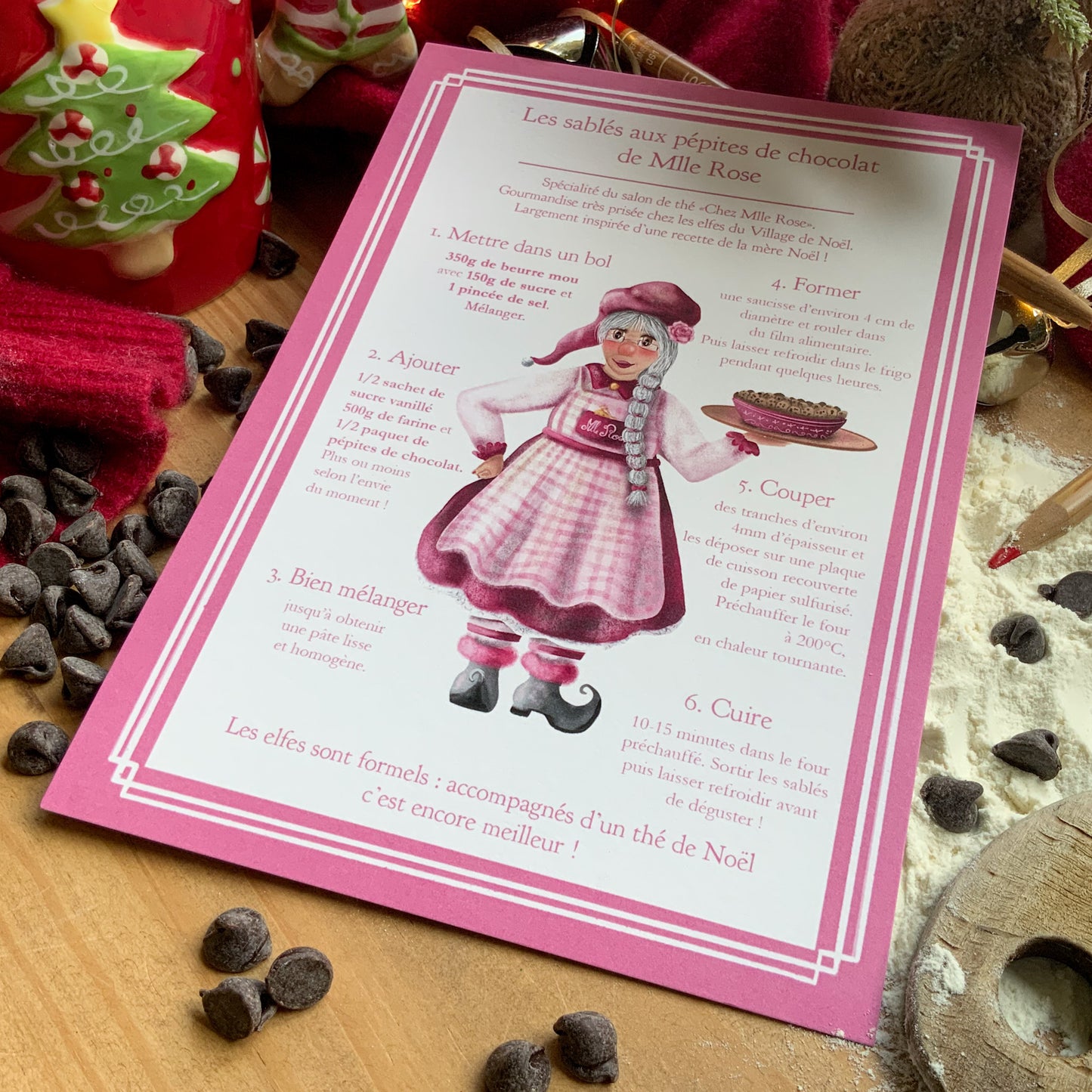 Carte recette - Sablés de Mlle Rose