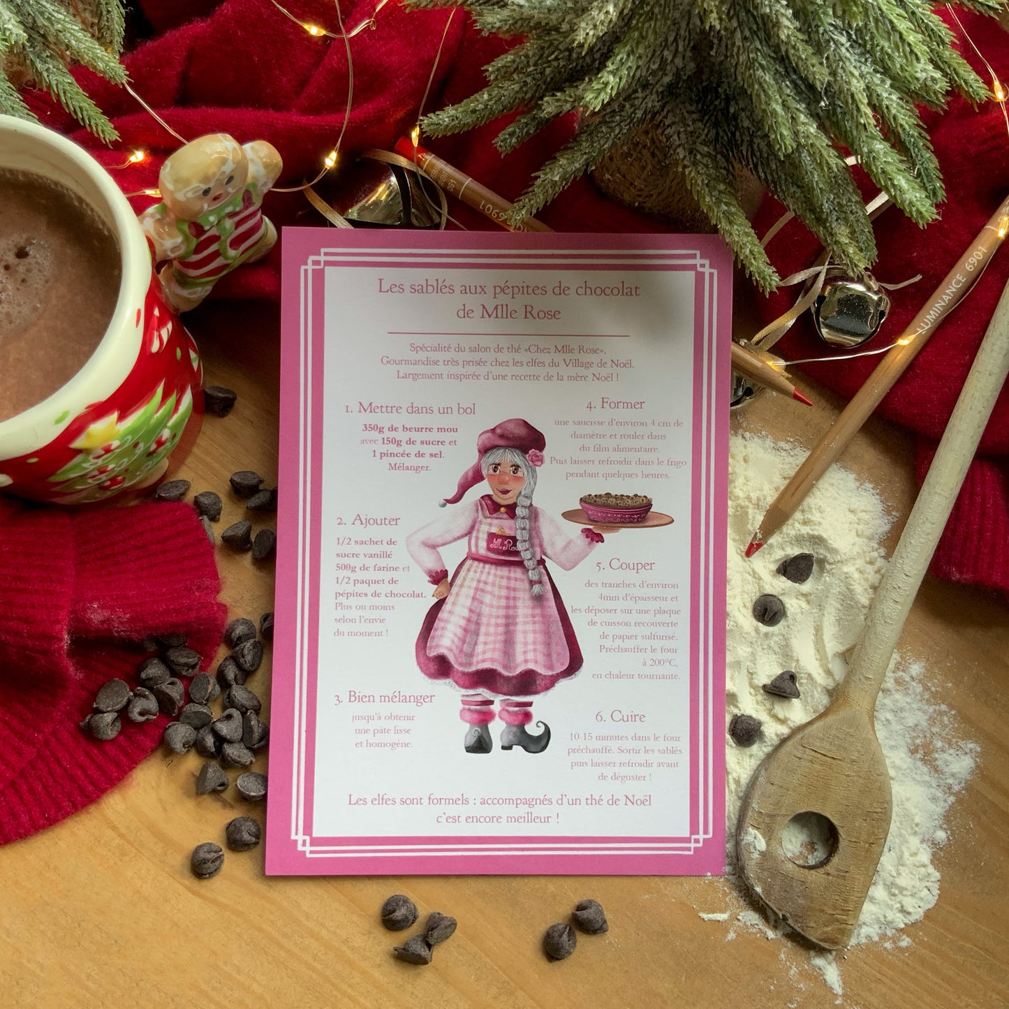 Carte recette - Sablés de Mlle Rose