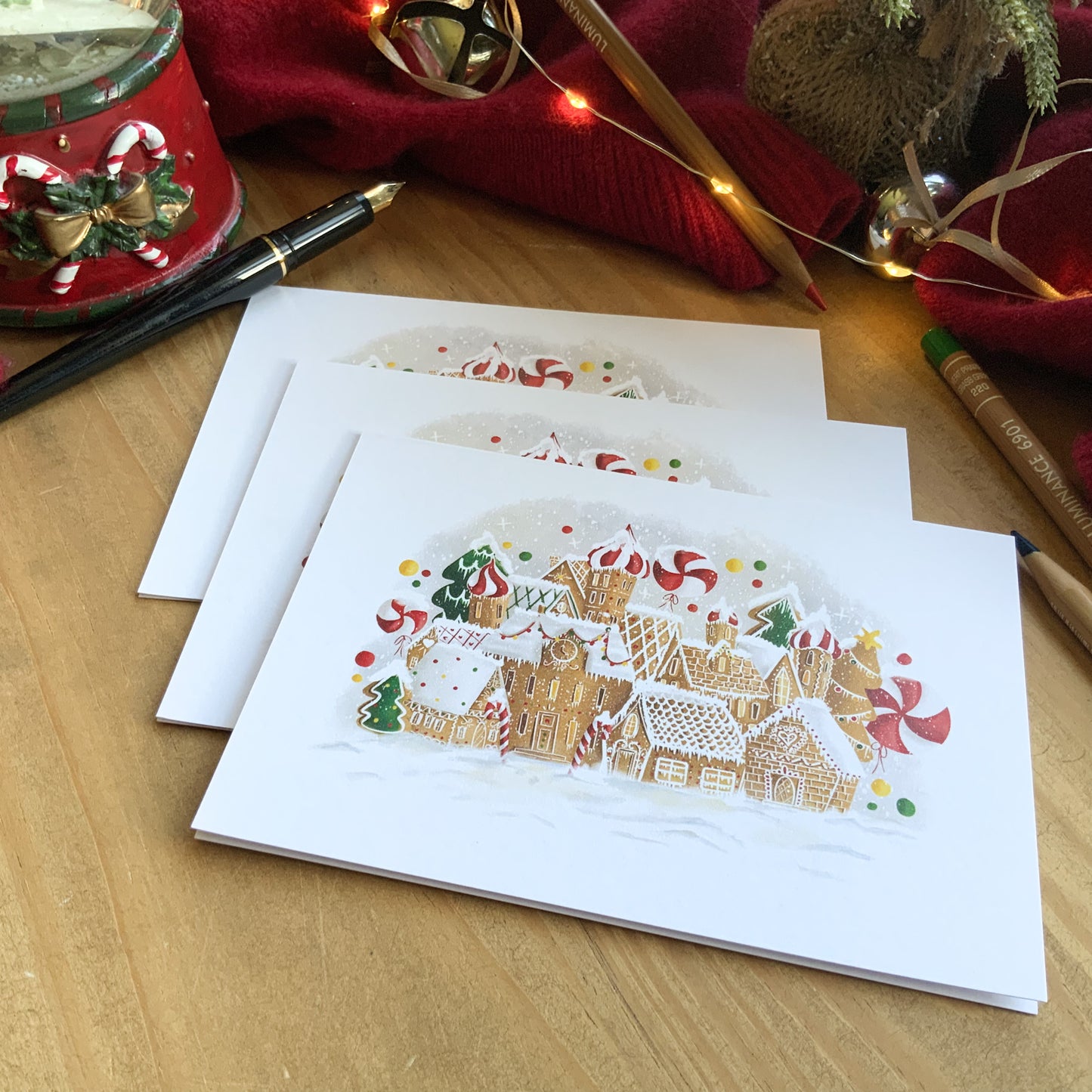 Carte de Noël - Village pain d'épices