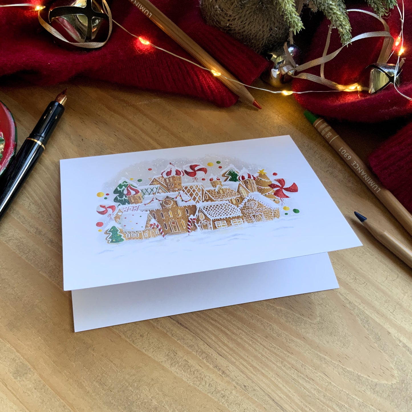 Carte de Noël - Village pain d'épices