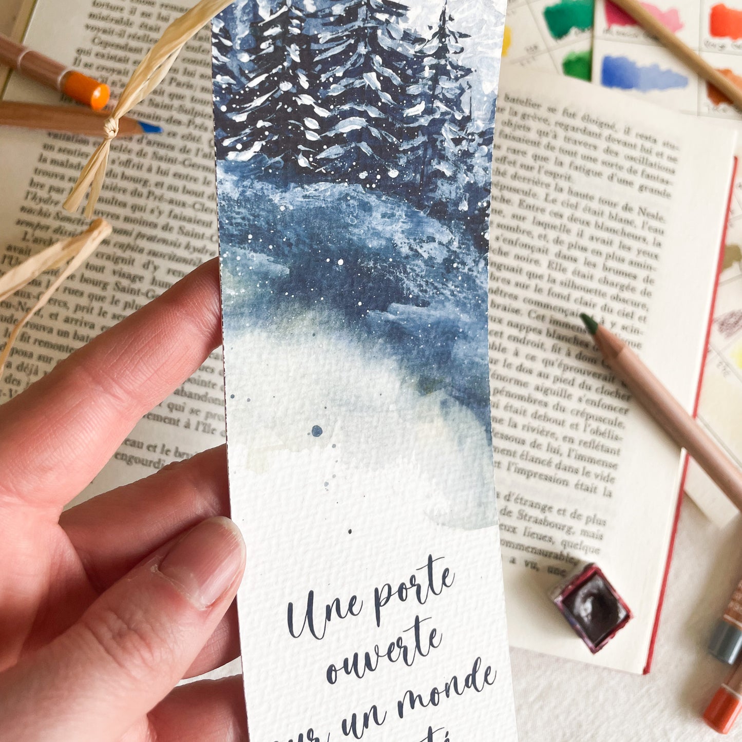 Marque-pages - Forêt d'hiver