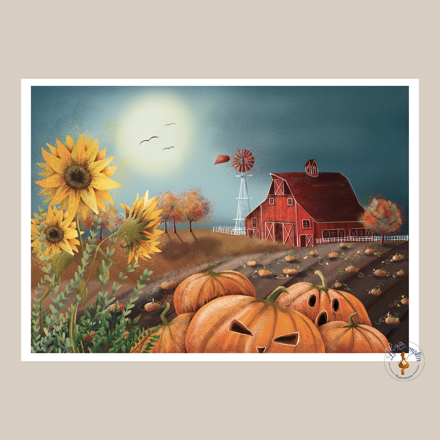Affiche - Champs de citrouilles