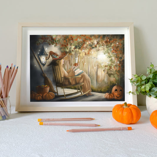 Affiche tirage d'art - Sorcière cosy