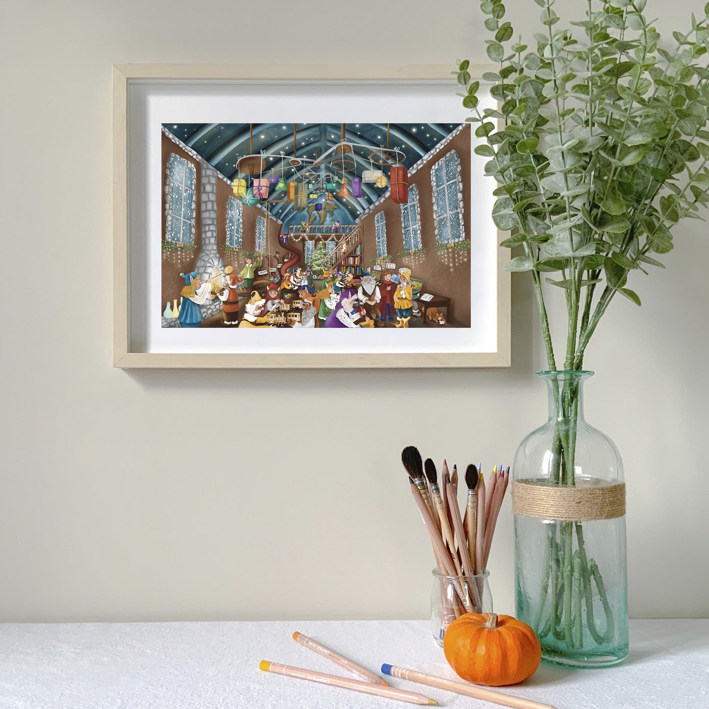 Affiche tirage d'art - L'atelier du père Noël