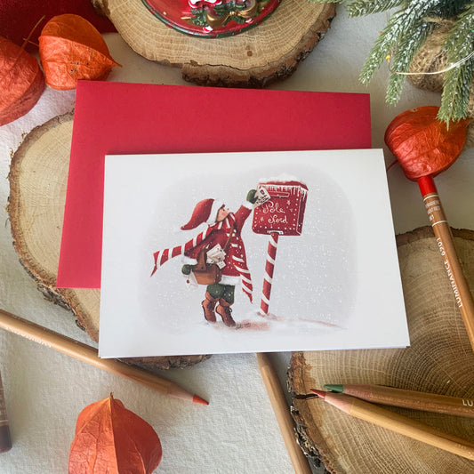 Carte de Noël - Boîte aux lettres du père Noël