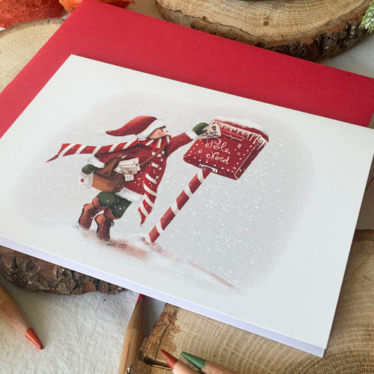 Carte de Noël - Boîte aux lettres du père Noël