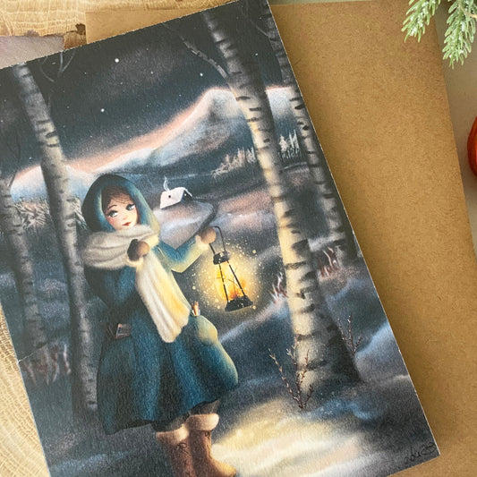 Carte de Noël - Balade hivernale