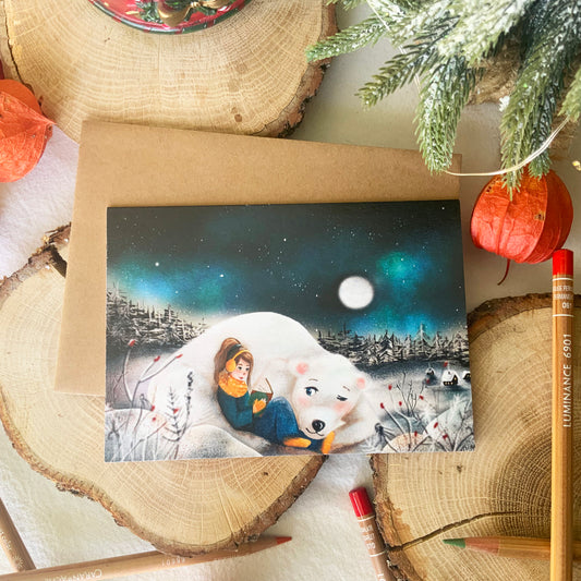 Carte de Noël - Ours Cosy