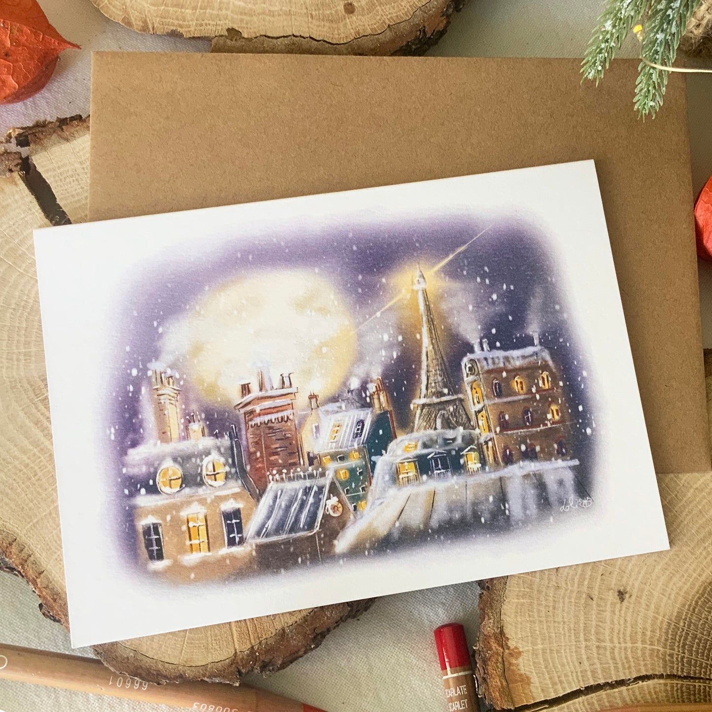 Carte de Noël - Paris sous la neige