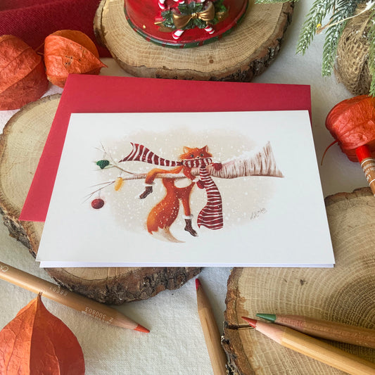 Carte de Noël - Renard