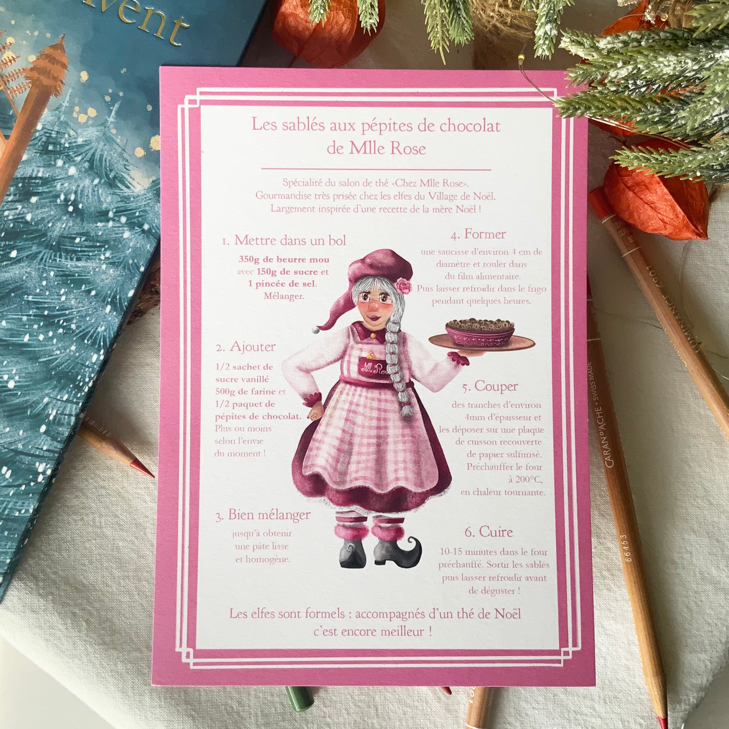 Carte recette - Sablés de Mlle Rose