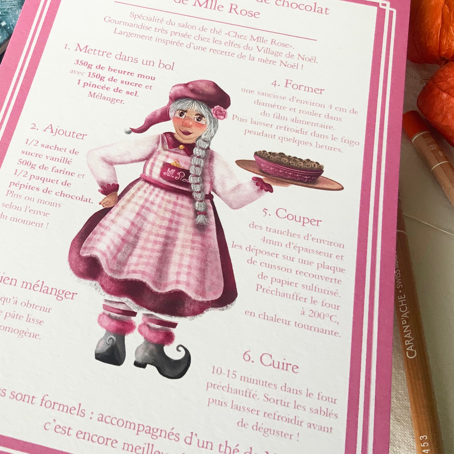 Carte recette - Sablés de Mlle Rose