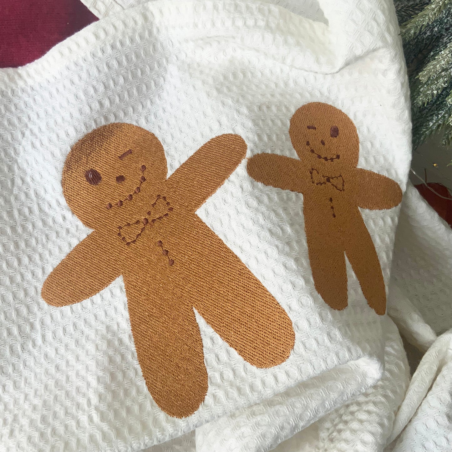 Torchon brodé - Pâtisserie de Noël